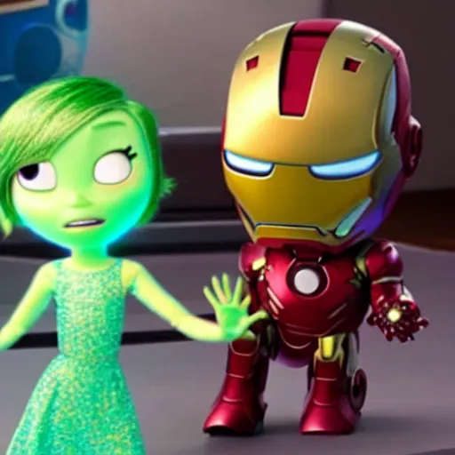 Prompt: iron man dying in movie inside out