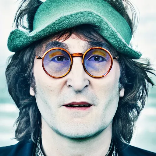 Prompt: john lennon singer, color ( sony a 7 r iv, symmetric balance, polarizing filter, photolab, lightroom, 4 k, dolby vision, photography award ), vogue, perfect face