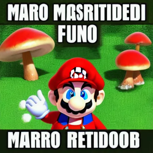 Image similar to mario poisoned with mushrooms