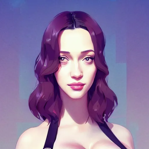 Image similar to a beautiful christina hendricks kat dennings kim kardashian alluring instagram model in elaborate latex tank top, by guweiz and wlop and ilya kuvshinov and artgerm and makoto shinkai and studio ghibli, symmetrical eyes, aesthetic, gorgeous, stunning, alluring, attractive, artstation, deviantart, pinterest, digital art