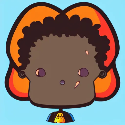 Image similar to a cute afro jack, digital art, iconic icon, 2 d vector logo, cartoon, t - shirt design