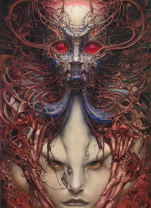 Prompt: there is ugliness in beauty, but there is also beauty in ugliness. by ayami kojima, amano, karol bak, greg hildebrandt, and mark brooks, neo - gothic, intricate, rich deep colors. beksinski painting, part by adrian ghenie and gerhard richter. part by takato yamamoto. 8 k masterpiece