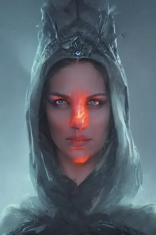 Image similar to princess of eternal fire and death, face portrait, raphael lacoste, eddie mendoza, alex ross, concept art, matte painting, highly detailed, rule of thirds, dynamic lighting, cinematic, detailed, denoised, centerd