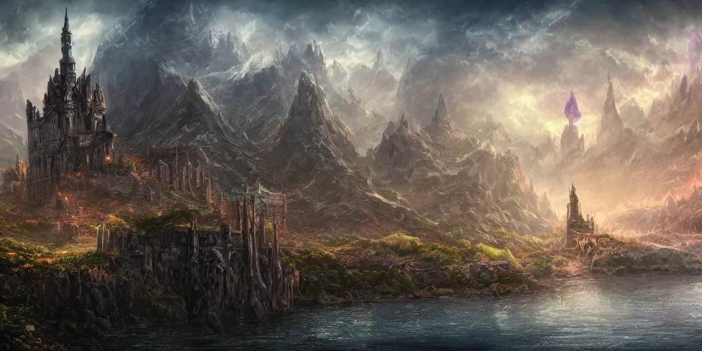 citadel, celestia, eden, river, fantasy artwork, award | Stable ...