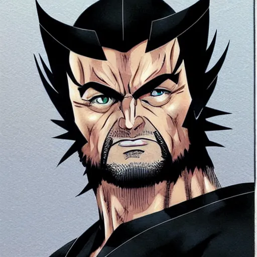 Prompt: wolverine, anime portrait