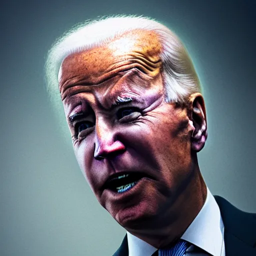 Image similar to joe biden being extremly scary, dramatic lighting, cinematic, establishing shot, extremly high detail, photorealistic, cinematic lighting, artstation, style by James Gurney