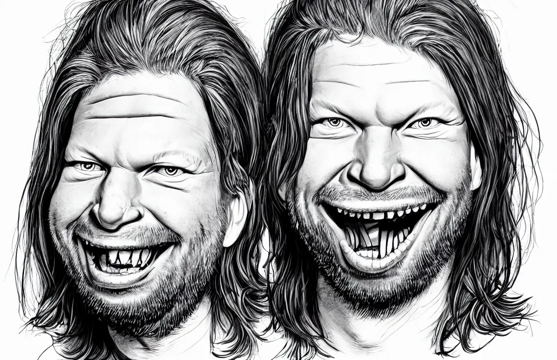 Image similar to aphex twin portrait, in the style of kim jung gi