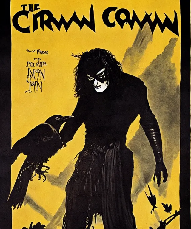 Prompt: the crow as sandman, 1 9 2 0 movie poster