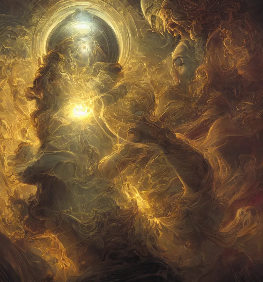 Prompt: orthodox icon of a beautiful elegant dissolving in to light, refractive light, caustics, backlit, incredible lighting, strong rim light, highly detailed, god rays, digital painting, HDRI, by Alvaro Castagnet, Peter Mohrbacher and Dan Mumford, vivid colors, high contrast, 8k resolution, intricate, photorealistic, smooth