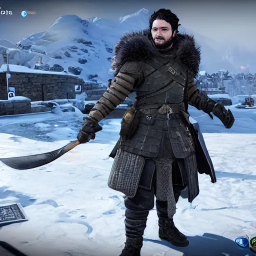 Image similar to jon snow as a character in apex legends