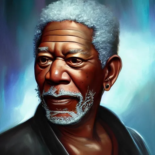 Image similar to a detailed fantasy character portrait of morgan freeman as egyptian god by lauri blank, artgerm, evelyn de morgan, 8K, 50mm lens