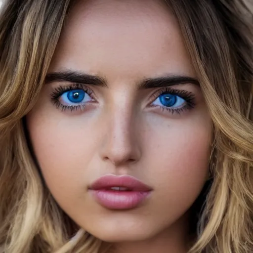 Prompt: a portrait of ana de armas, 4 k, detailed, blue eyes