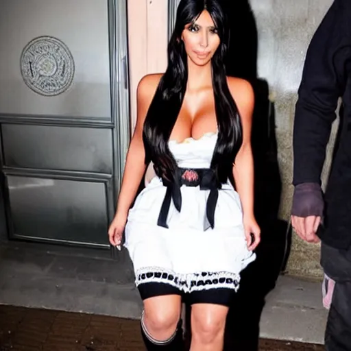 Image similar to kim kardashian as a french maid