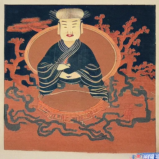 Prompt: Donald Trump ancient chinese artwork