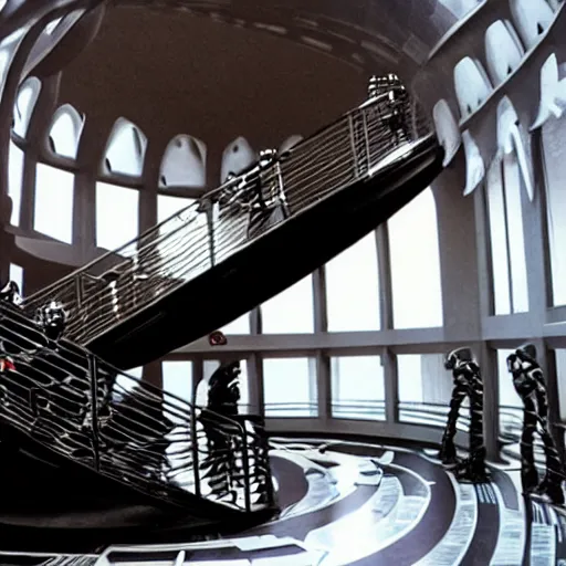 Image similar to Darth Vader!!!, walking down an infinite spiral staircase, the stairs are made out of diamonds,