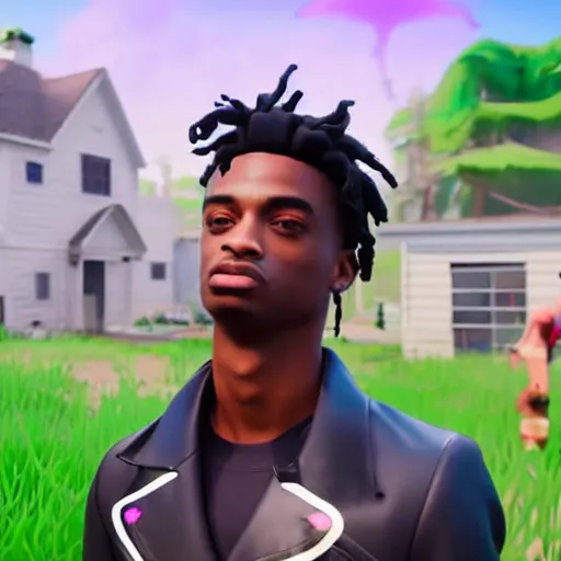 Image similar to playboi carti in fortnite 4 k detailed super realistic