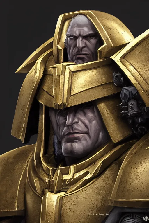 Image similar to armor portrait heros warhammer 4 0 k horus heresy fanart - the primarchs emperor by johannes helgeson animated with vfx concept artist & illustrator global illumination ray tracing hdr fanart arstation zbrush central hardmesh 8 k octane renderer comics stylized