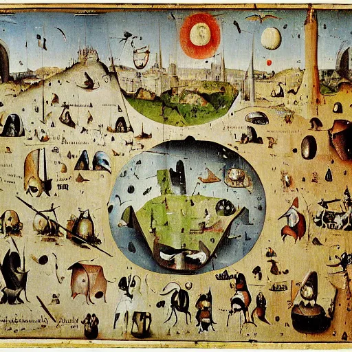 Image similar to middle east map by hieronymus bosch,