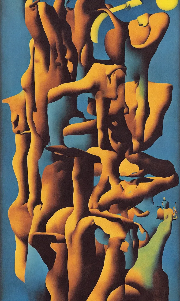 Image similar to Bauhaus Poster by Richard Corben by René Magritte, stoic caesar, surrealism