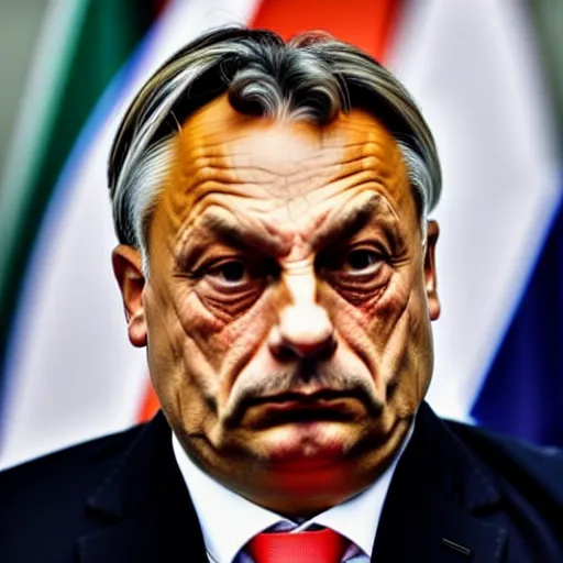 Image similar to Viktor Orban looking sad