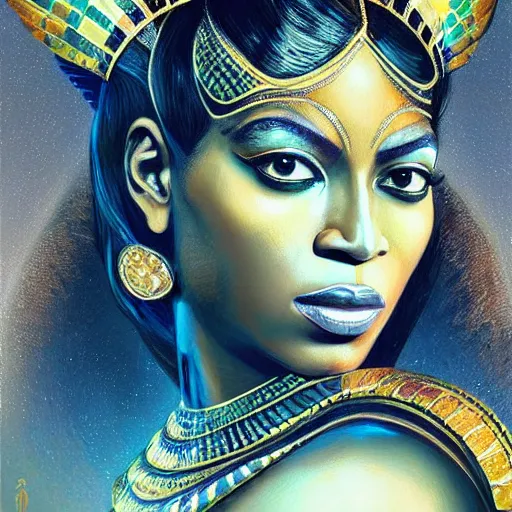 Image similar to a portrait of beyonce as an egyptian goddess by karol bak, christopher balaskas, umberto boccioni and charlie bowater