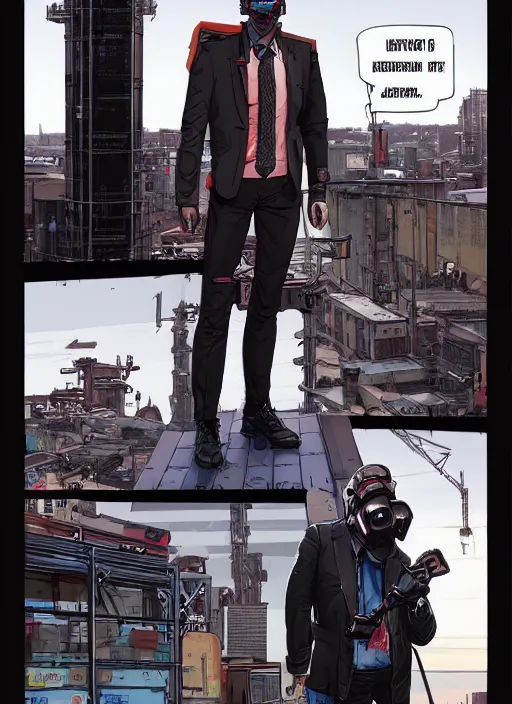 Image similar to Menacing Leon. smarmy cyberpunk politician wearing fashionable clothing. square face. Realistic Proportions. Concept art by James Gurney and Laurie Greasley. Moody Industrial skyline. ArtstationHQ. Creative character design for cyberpunk 2077.