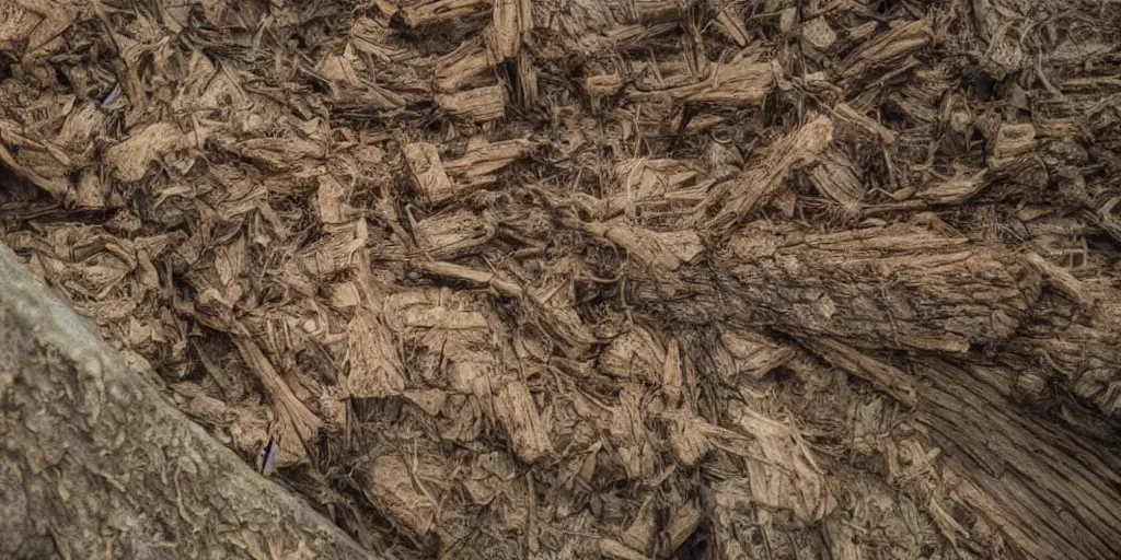 Prompt: ominous log of wood floating in a dusty scenery, dangerous aura, low angle shot