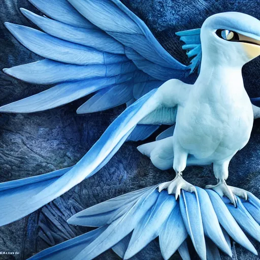 Image similar to national geographic photo of articuno, pokemon in the wild, intricate, portrait, 8 k highly professionally detailed, hdr, award winning