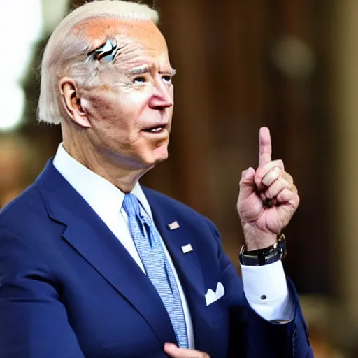 Image similar to joe biden looking for his keys in his hand