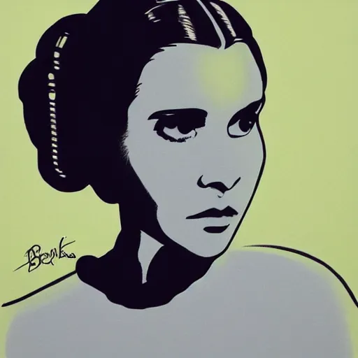 Prompt: princess leia, by andrew baker