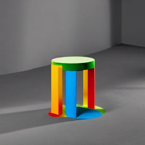 Prompt: the rainbow stool by tadao ando