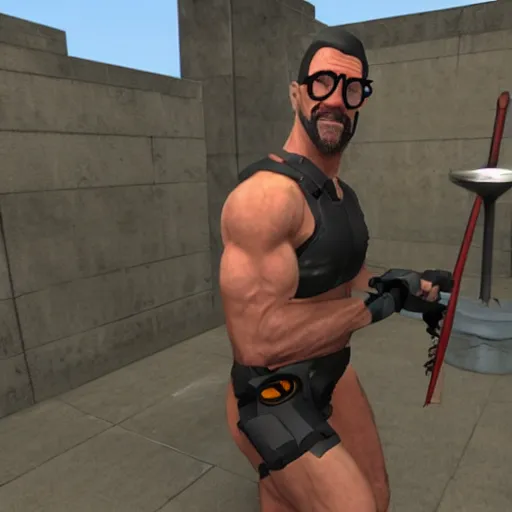 Prompt: Gordon freeman as Billy herrington