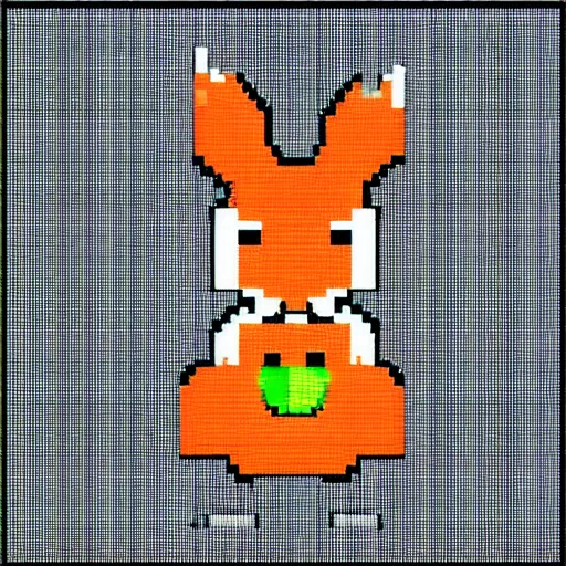Image similar to pixel art rabbit eating a carrot, pixel art