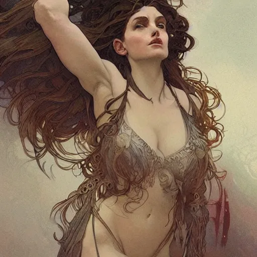 Image similar to hairy woman's armpit, by artgerm, greg rutkowski and alphonse mucha, concept art, matte, intricate, epic composition