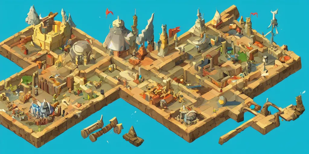 Image similar to A high detailed isometric vector art presenting an aerial view of a RPG room by Transistor, dofus, Bastion, pyre, hades, Patreon content, containing tables and walls, HD, straight lines, vector, grid, dnd map, map patreon, fantasy maps, foundry vtt, fantasy grounds, aerial view ,dungeondraft , tabletop, inkarnate, dugeondraft, roll20