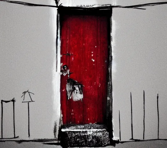 Prompt: i see a red door and i want it painted black no colors anymore i want them to turn black i see the girls walk by dressed in their summer clothes i have to turn my head until my darkness goes i see a line of cars and they're all painted black, cinematic lighting, concept art, intricate, 4 k, highly detailed, dramatic