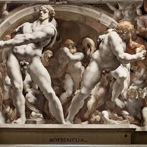 Image similar to an argument on twitter, by michelangelo