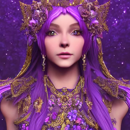 Image similar to princess of amethyst, ornate, intricate, hyper detailed, stunning, 4 k, octane render