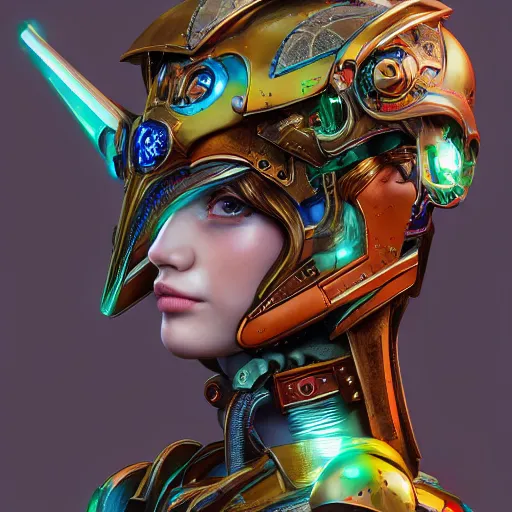 Image similar to studio portrait of lawful good colorful female holy mecha paladin absurdly beautiful, elegant, young sensual graceful woman, ultrafine hyperrealistic detailed face illustration by kim jung gi, irakli nadar, intricate linework, sharp focus, bright colors, matte, octopath traveler, final fantasy, unreal engine highly rendered, global illumination, radiant light, intricate environment