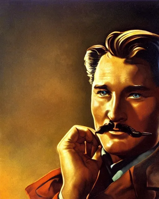 Prompt: Errol Flynn as a scientist. 1980s dystopian Soviet Russia, propaganda screens. Unreal engine, fantasy art by Gustave Courbet. Faithfully depicted facial expression, perfect anatomy global illumination, radiant light, detailed and intricate environment