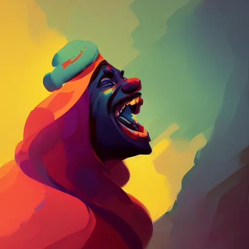 Prompt: abstract portrait of absolute laughter, hilarious laughing funny, dramatic lighting, unreal engine, by anton fadeev, by nolan, by greg rutkowski, trending on artstation