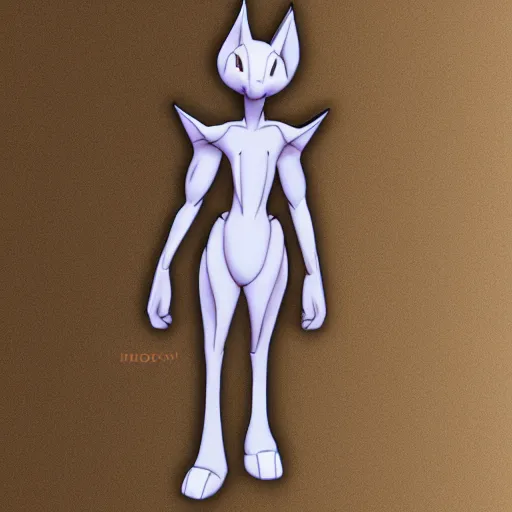 Prompt: anthro mewtwo