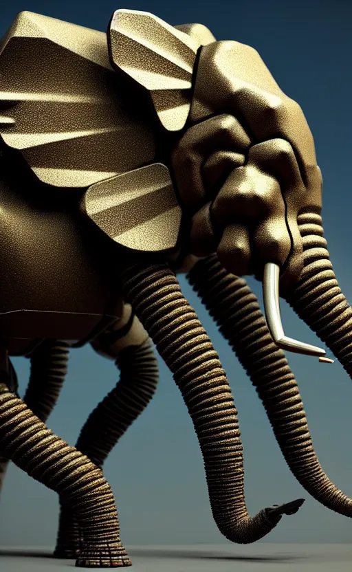 Prompt: hyper realistic and higly detailed photo of a mech elephant. intricate, wiring, electronic componentsss, color diodes. volumetric light. professional digital art, lotr style, extremly detailed, trending on artstation, stuning, octane render, unreal engine 5, 8 k rendering.