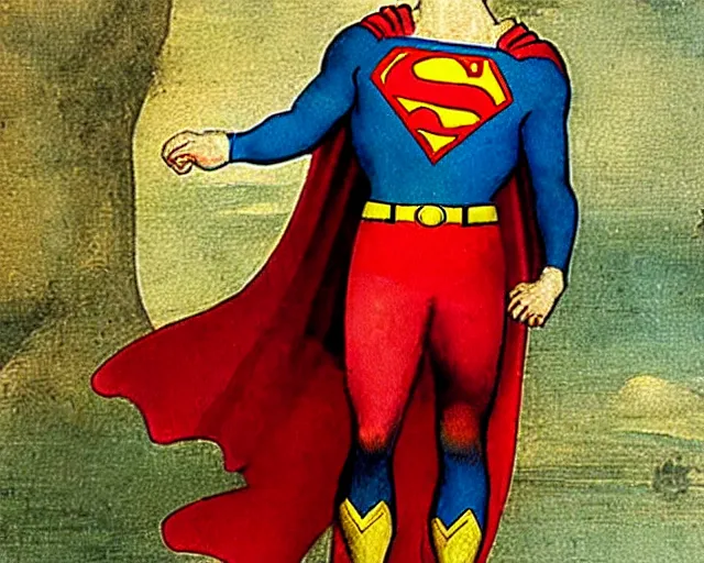 Prompt: a 1 6 0 0 s painting of superman