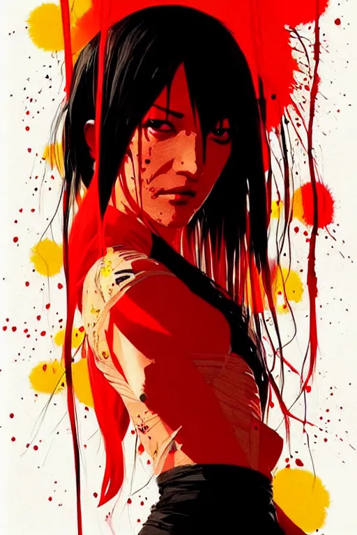 Image similar to a ultradetailed painting of the bride from kill bill by conrad roset, greg rutkowski and makoto shinkai trending on artstation