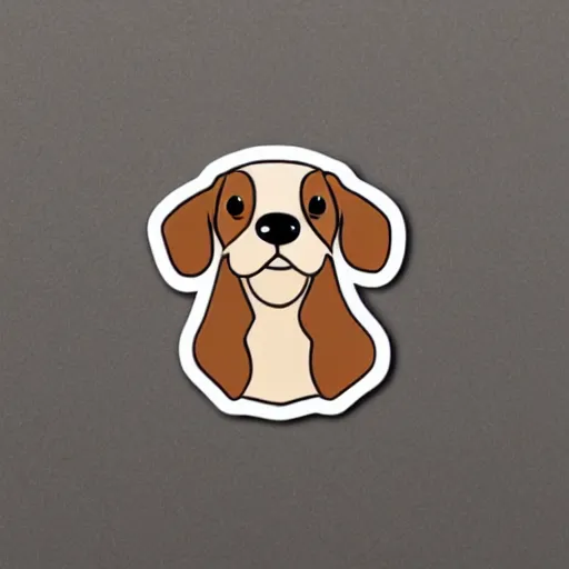 Prompt: A cute sausage dog sticker