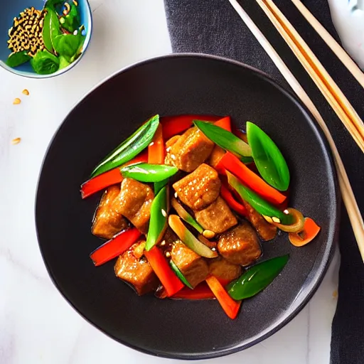 Prompt: thai sweet and sour pork stirfry, epic award - winning professional food photography