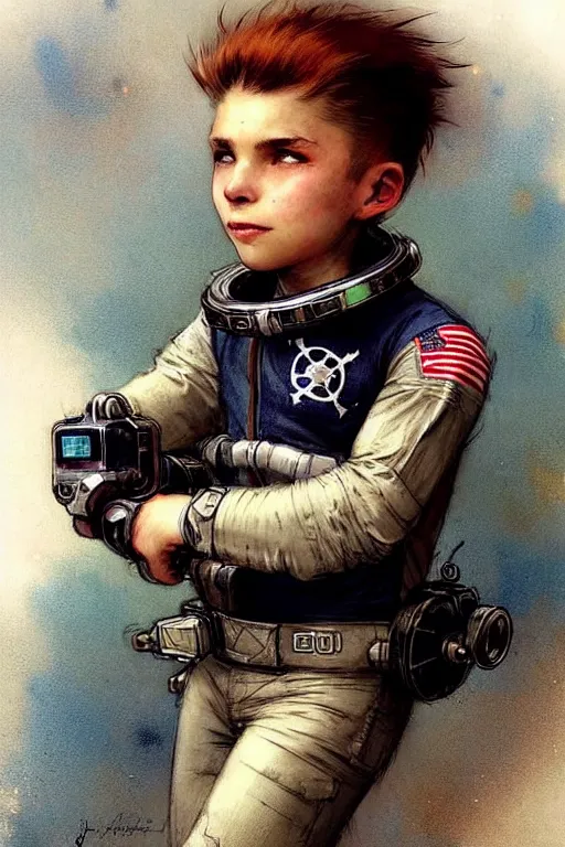 Image similar to ( ( ( ( ( 2 0 5 0 s retro future 1 0 year boy old super scientest in space pirate mechanics costume full portrait. muted colors. ) ) ) ) ) by jean - baptiste monge!!!!!!!!!!!!!!!!!!!!!!!!!!!!!!