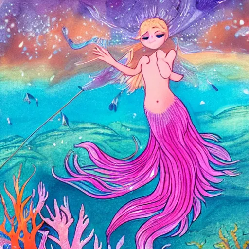 Prompt: of a magical mermaid