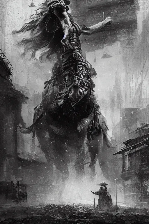 Image similar to antique city of troy, portrait, powerfull, intricate, elegant, black and white volumetric lighting, scenery, digital painting, highly detailed, artstation, sharp focus, illustration, concept art, ruan jia, steve mccurry